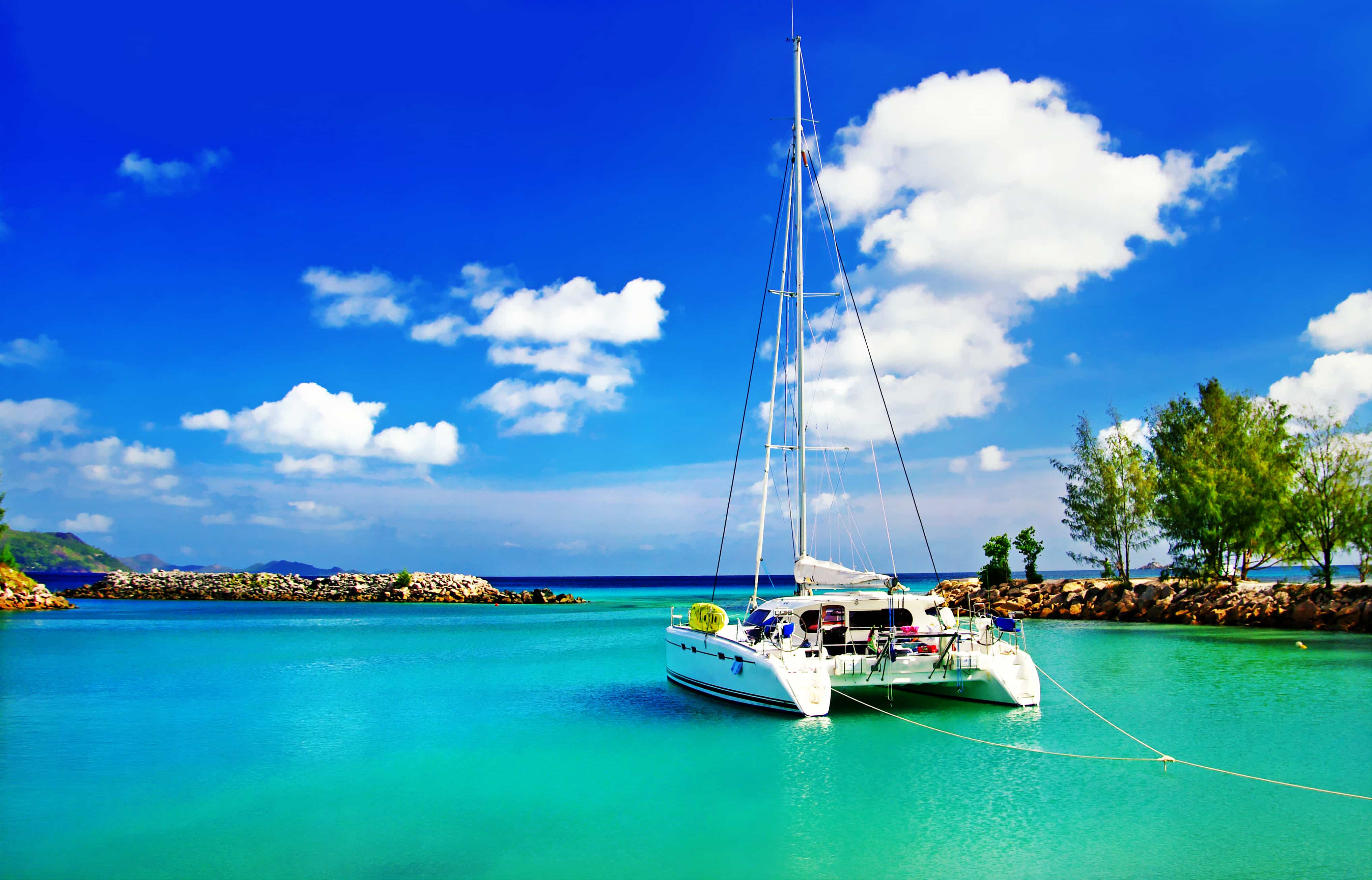 Catamarán en las Islas Seychelles