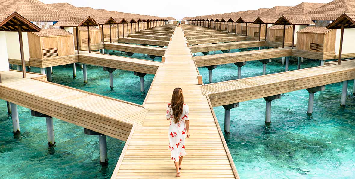 muelle de las water villas en Reethi Faaru Resort