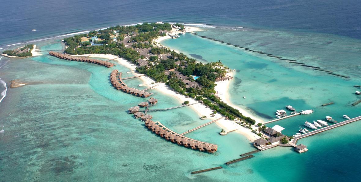 vista aerea Sheraton Maldives Full Moon Resort