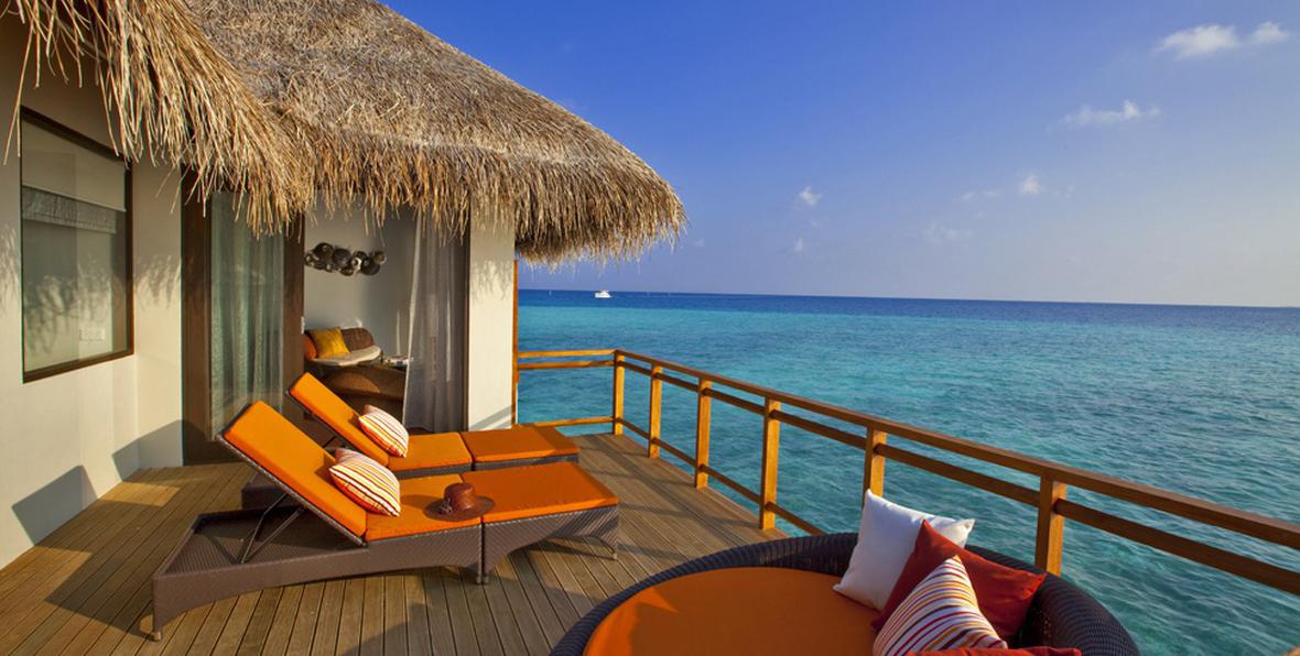 vistas desde una water villa de Velassaru Maldives